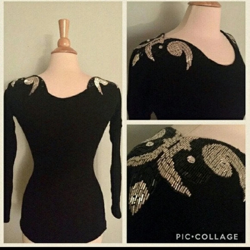 Sky brand clothing fitted blk cashmere sweater xs - Picture 3 of 4